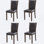 Chaises de salle à manger seulement, ensemble de 4 chaises de salle à manger en bois, chaise de cuisine avec siège rembourré, chaise d'appoint rembourrée pour salle à manger, salon, cuisine, noyer foncé
