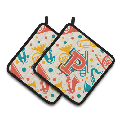 Instruments de musique rétro Potholder