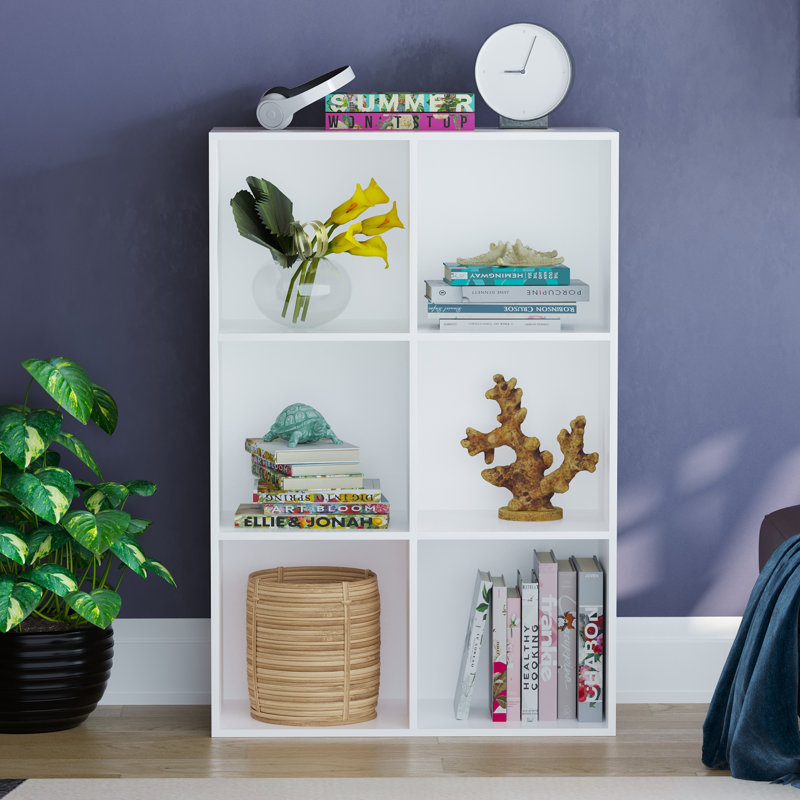 Oreland Cube Bookcase, White, 96.5cm H x 64.5cm W x 29cm D