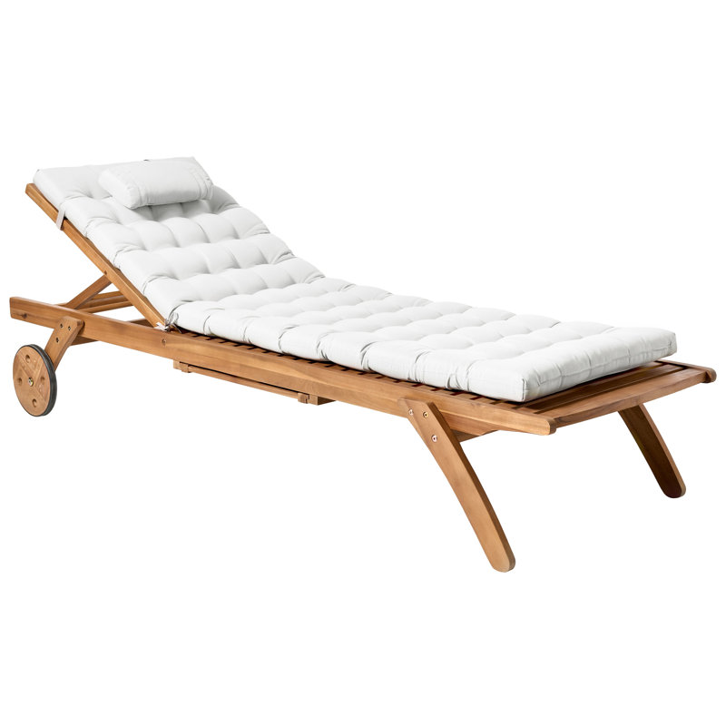 Sun Lounger Pad Cushion CESANA PREMIUM 192 x 56 cm Off-White