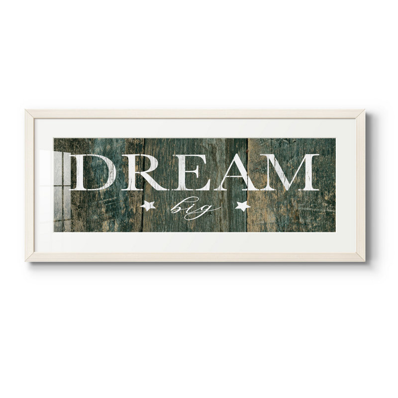 Dream Big - Matted and Framed Under Acrylic Glass, Large Living Room Wall Art, White