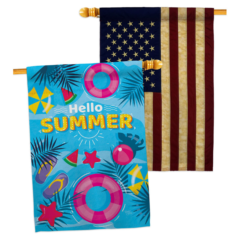 Double Sided 40'' H x 28'' W Polyester House Flag