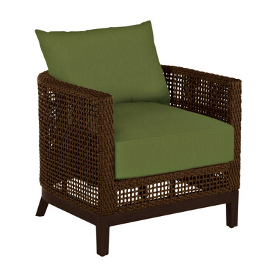 Fauteuil demi-tonneau d'extérieur en résine et en osier Peninces N-Dura