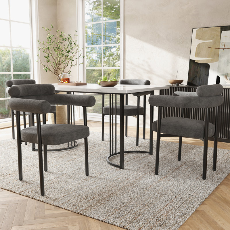46.5cm H Upholstered Back Armchair, Grey