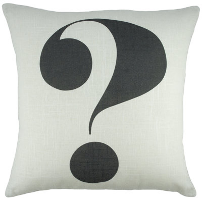 Question Mark Cotton Throw Pillow