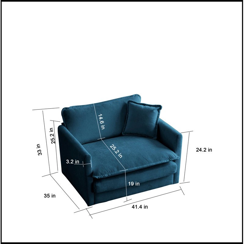Fauteuil de lecture rembourré Comfy, Bleu