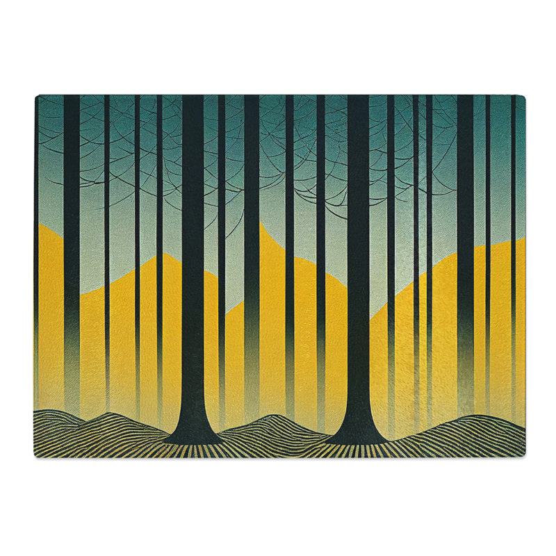 Forest Art Deco Vol.2 Abstract  Glass Chopping Board