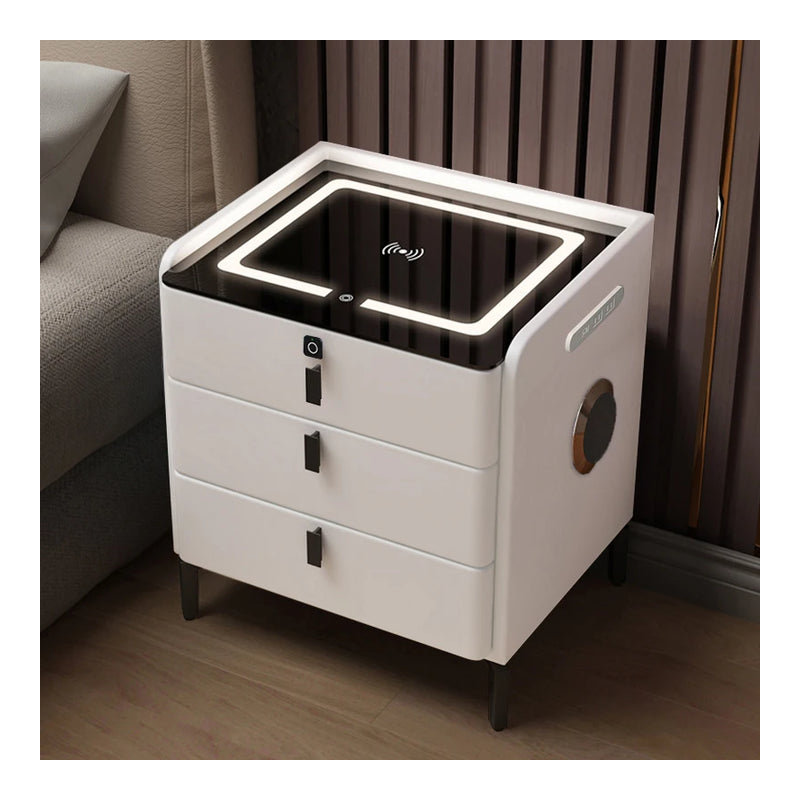 Chinmay Smart Console Nightstand Frames Cabinets Luxury, Orange