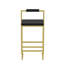 Tabourets de bar modernes à hauteur de comptoir en velours doré et noir, bas, de 2, et de longue durée, tabourets de salle à manger rembourrés, base, guide d'installation rapide disponible