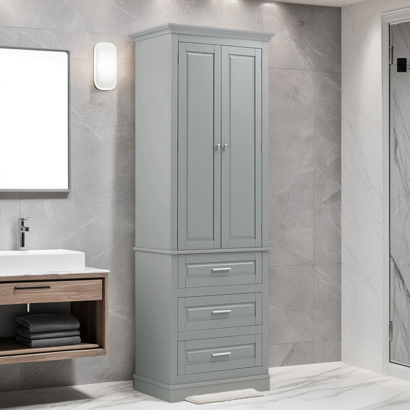 Barnetta 24.2'' Wide 3 - Drawer Storage Cabinet, Grey