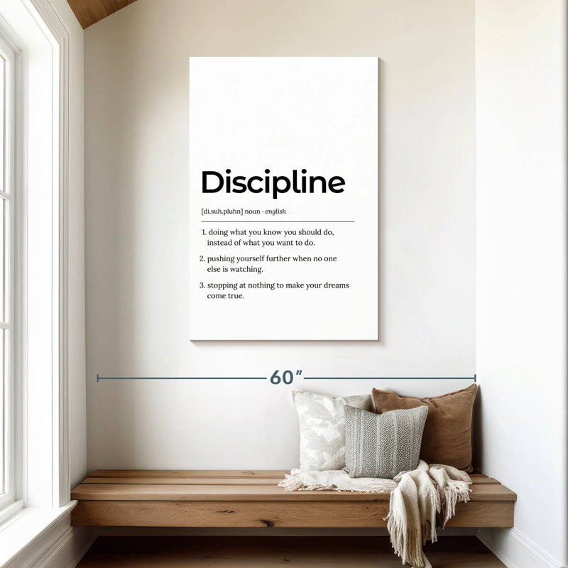 Discipline, H 45 po x l 30 po