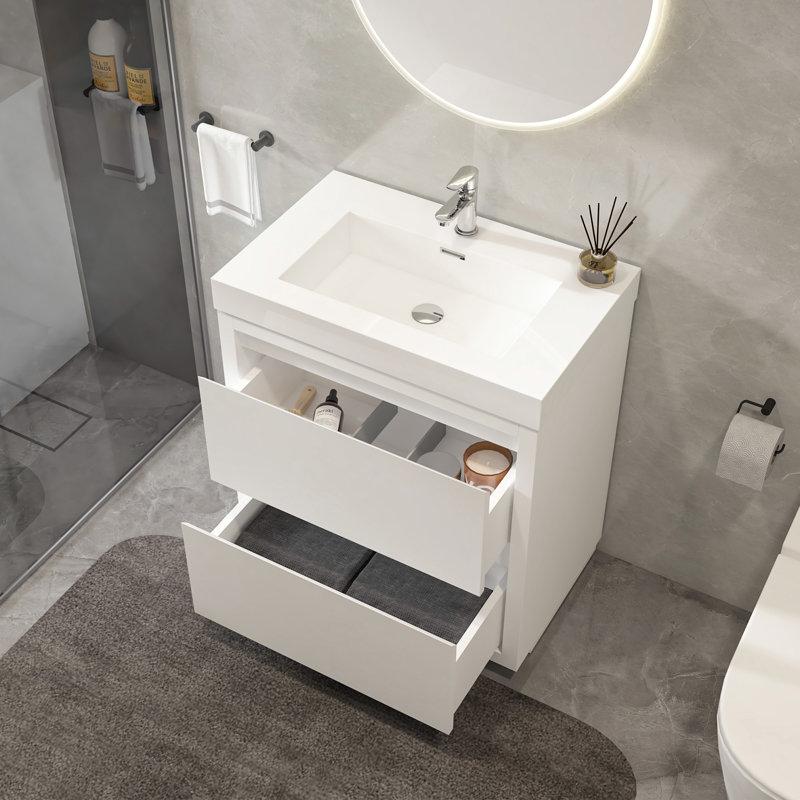 Nakagawa 24'' Single Bathroom Vanity with Resin Top