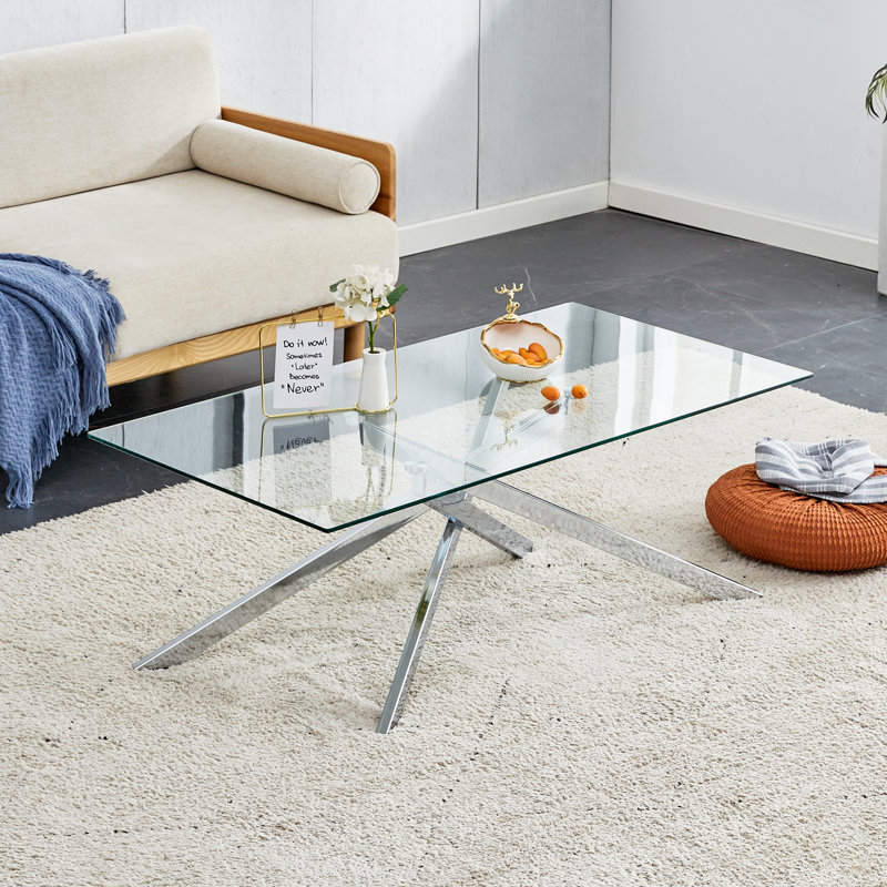 Table basse Shivaan, H 18,11 po x L 39,37 po x l 23,62 po, Argent