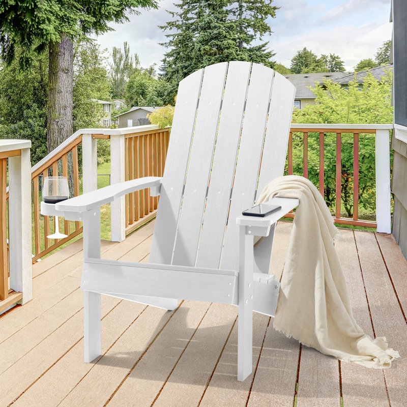 Chaise Adirondack en plastique Cerqueira, Blanc