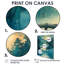 Bleu, bleu, printemps, eau, bord, pont, ponts, art mural, salon-775888066-544707441