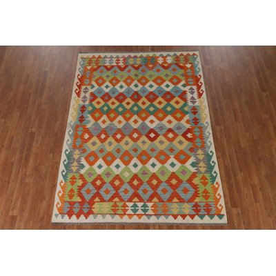Reversible Wool Kilim Oriental Area Rug 6x8
