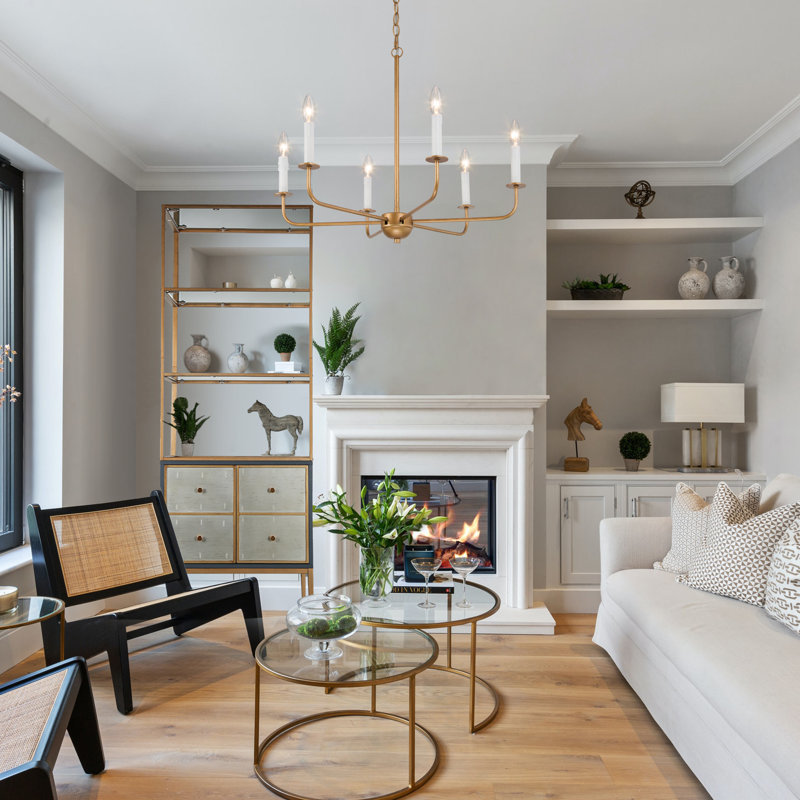 Lustre de style chandelier en métal 25 po Orla