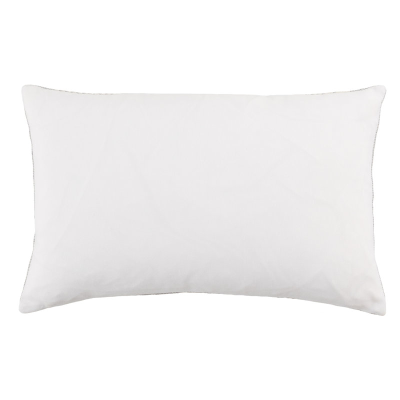 Samsa Striped PET Yarn Outdoor Throw Pillow, Gray/Ivory, Pillow Cover Only - No Insert