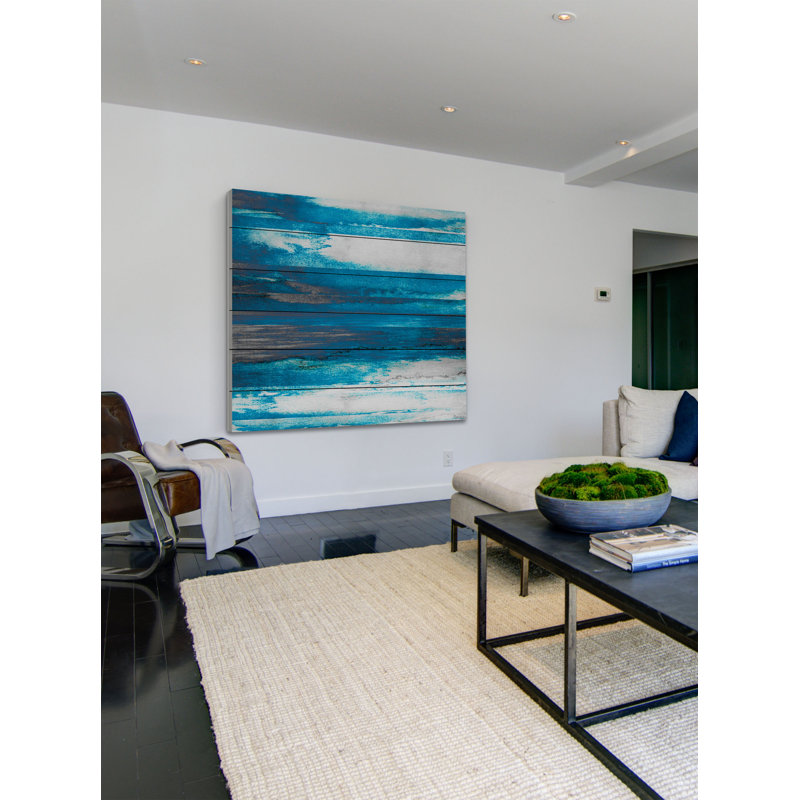 Veradero Coastal Blue and White Wood Wall Art