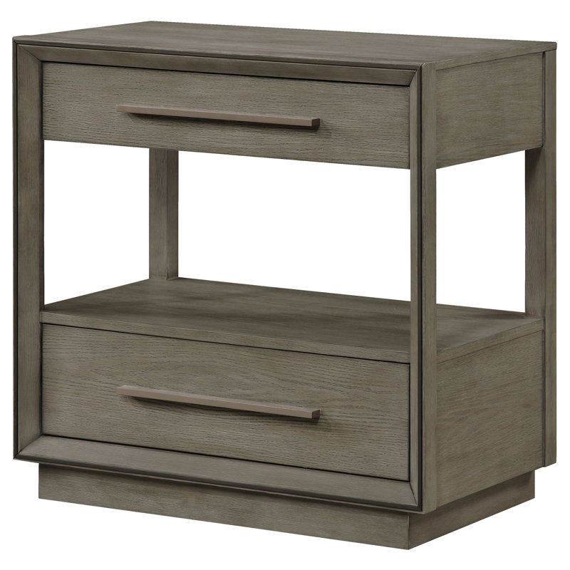 Durango 2-Drawer Nightstand Bedside Table Washed Oak, Brown