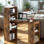 Industrial Rustic 120CM Computer Desk With 6 Storage Shelves