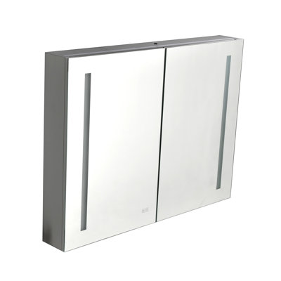 40 po L 30 po x H 30 po Grande armoire à pharmacie rectangulaire en aluminium à fixation en surface avec miroir