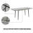 47" Expandable To 63" Inch MDF Square White Marble Patterned Dining Table, Modern Industrial Kitchen And Dining Table, Equipped With Tapered Black Metal Legs