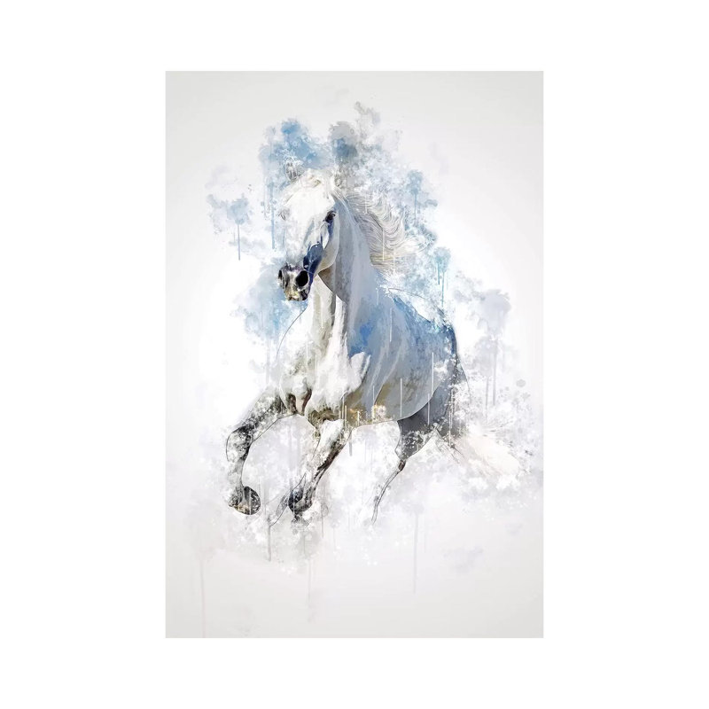 Cheval par Cornélin - peinture sur toile tendue, H 12 po x l 8 po x P 0,75 po