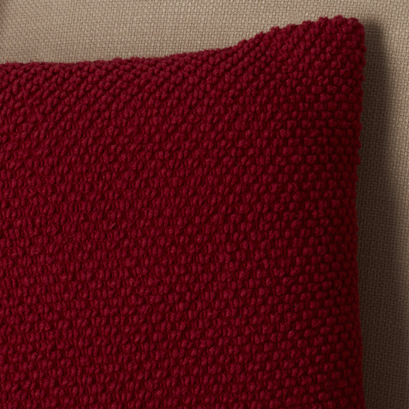Mansel Textured Throw Pillow, Red, Square 20", Polyester
