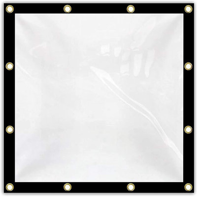 Multipurpose 244 cmx244 cm Outdoor Clear Tarp, 0.61 kg Tarp Clear Fabric, Ideal For Moderate Weather Condition (244 cm X 244 cm)