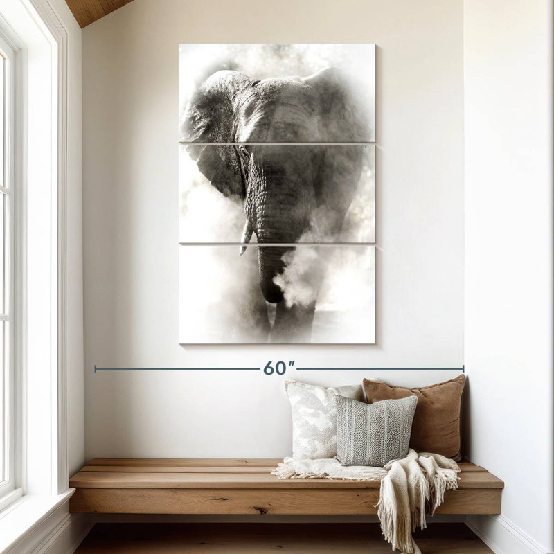 Brampt Dusty African Elephant, 50" H x 32" W