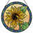 12"H Sunflower Pattern Stained Glass Window Panel-1979237573