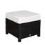 Repose-pieds d'extérieur multifonctionnel en rotin, sièges supplémentaires, table d'appoint avec coussin moelleux