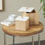Ensemble de boîtes décoratives en bois brun avec couvercle en bois blanchi Stoyna-2102130666