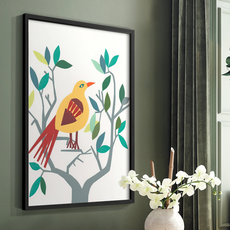 «Whitty Bird III», reproduction encadrée - bois massif, H 28 po x l 22 po, Noir