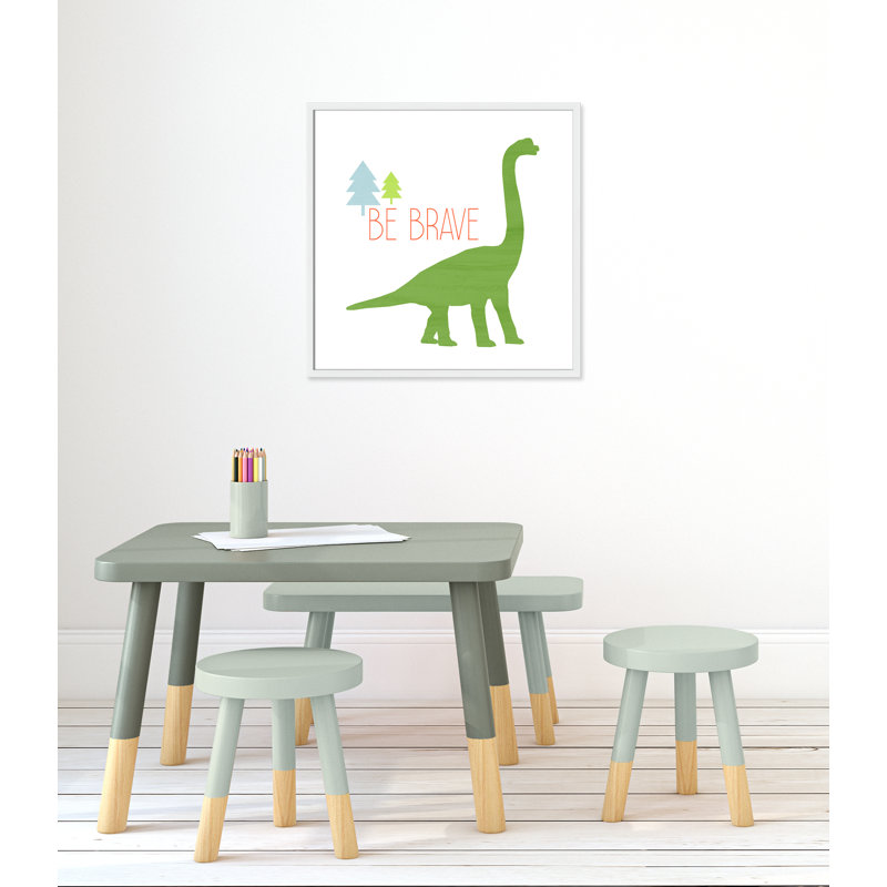 Dino Brave 1 ', art encadré, 26.5" H x 26.5" W x 1.18" D, Encadré de boîte blanc