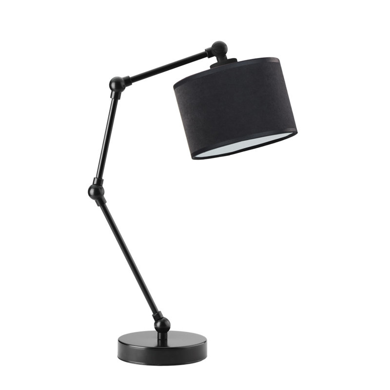 Alirah Adjustable Metal Arched Lamp, Black, Black