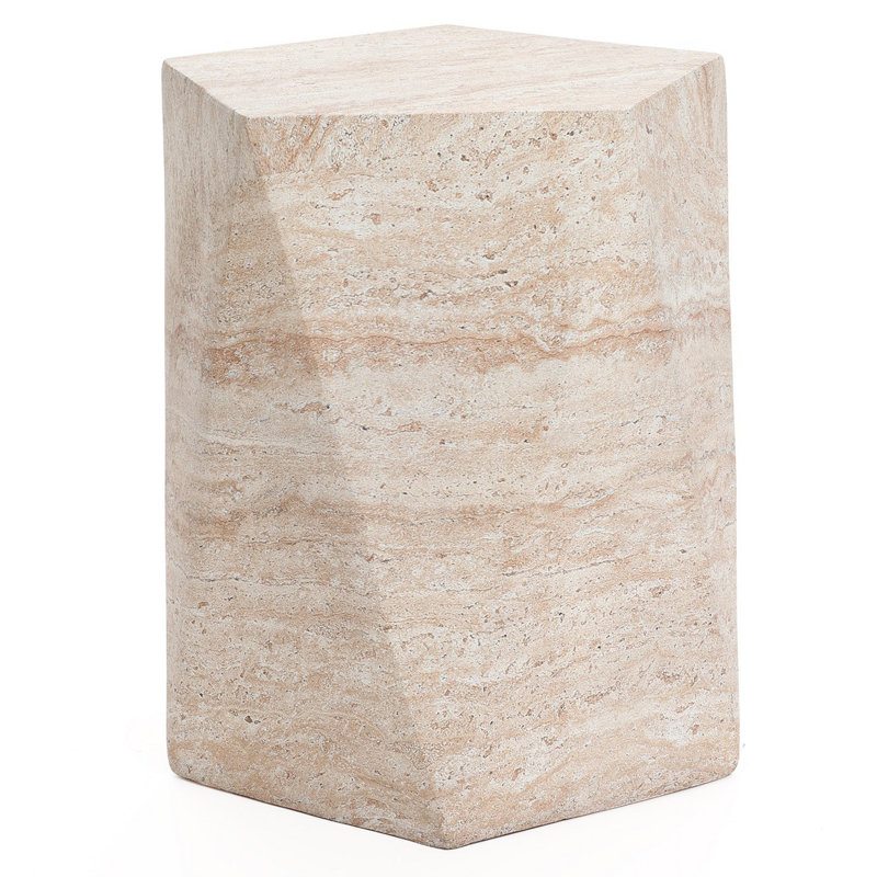 Table d'appoint en fibre de verre Nexigo, Travertin
