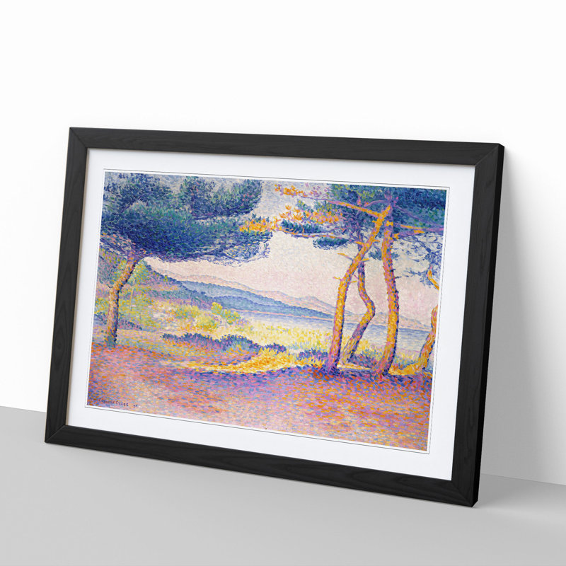 Pines Along the Shore by Henri-Edmond Cross - Framed Print, 36cm H x 48cm W x 2cm D, Black Framed