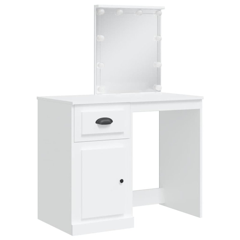 Dressing Table with Mirror, White