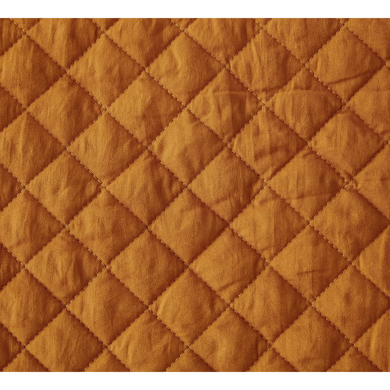 Teo Diamond Stitch Microfiber Quilt Set, King Quilt + 2 King Shams, Spice