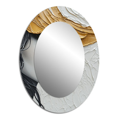 Black And Gold Fashion Woman Glamazon I - Black Oval Wall Mirror Decor