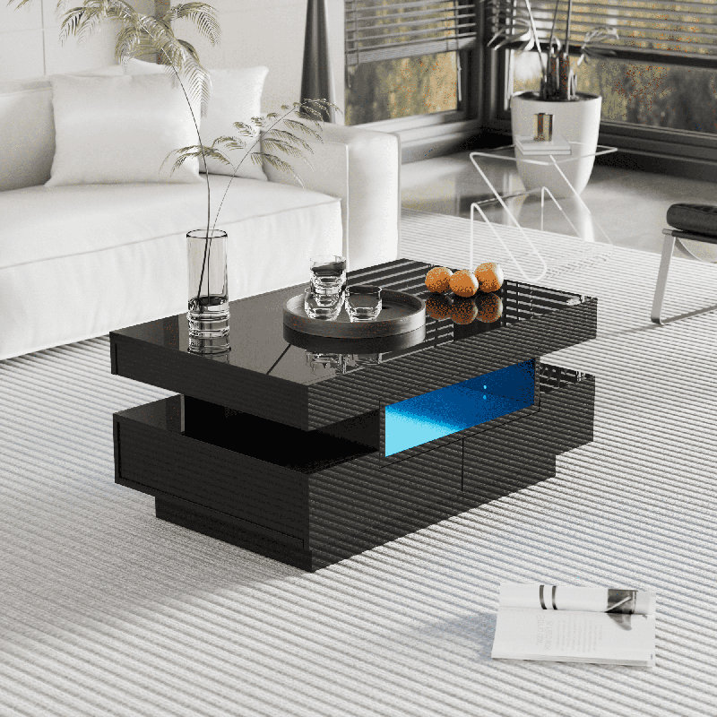 Coffee Table with Storage, Black