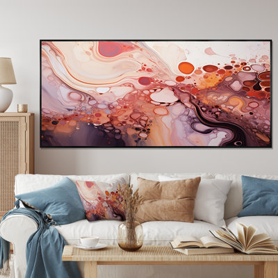 Encre liquide rose abstraite Galaxies II - encre liquide abstraite, art mural