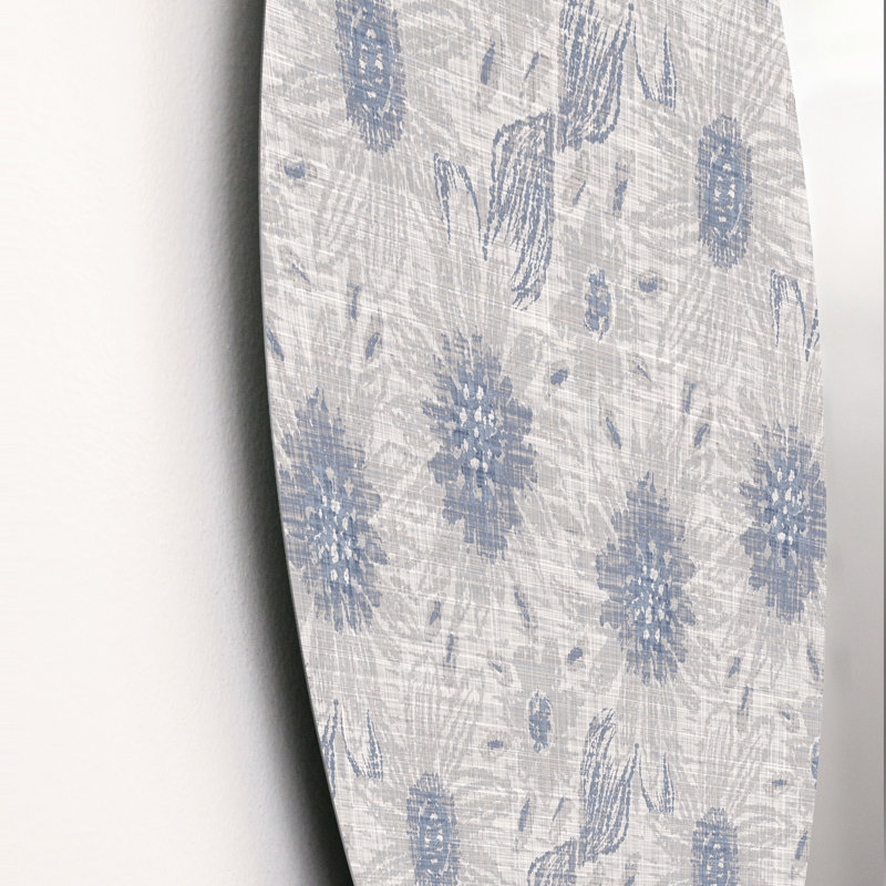 Art mural rétro en forme de fleur de campagne bleue VI, H 36 po x l 36 po x P 1 po