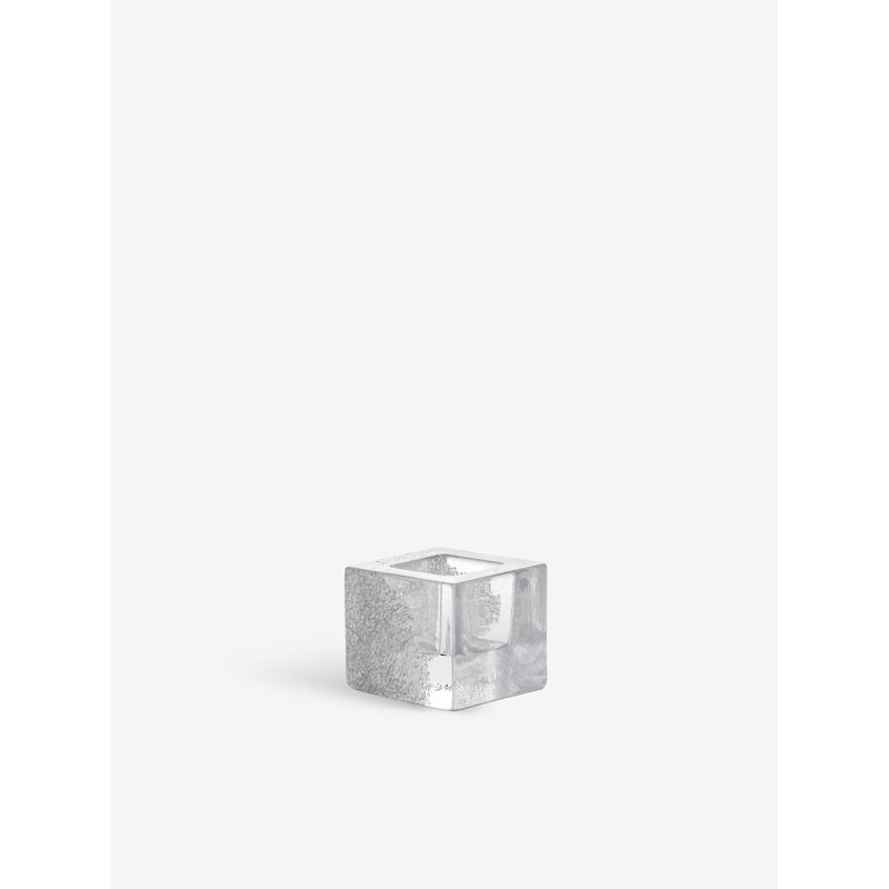 Bougeoir de table en verre 3" Brick, Blanc