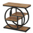 Table de bout à 4 niveaux en bois et métal (ensemble de 2)