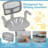 Kids Desk Chair Children Study Chair with Adjustable Height, Armrest & Footrest Gray-310912707