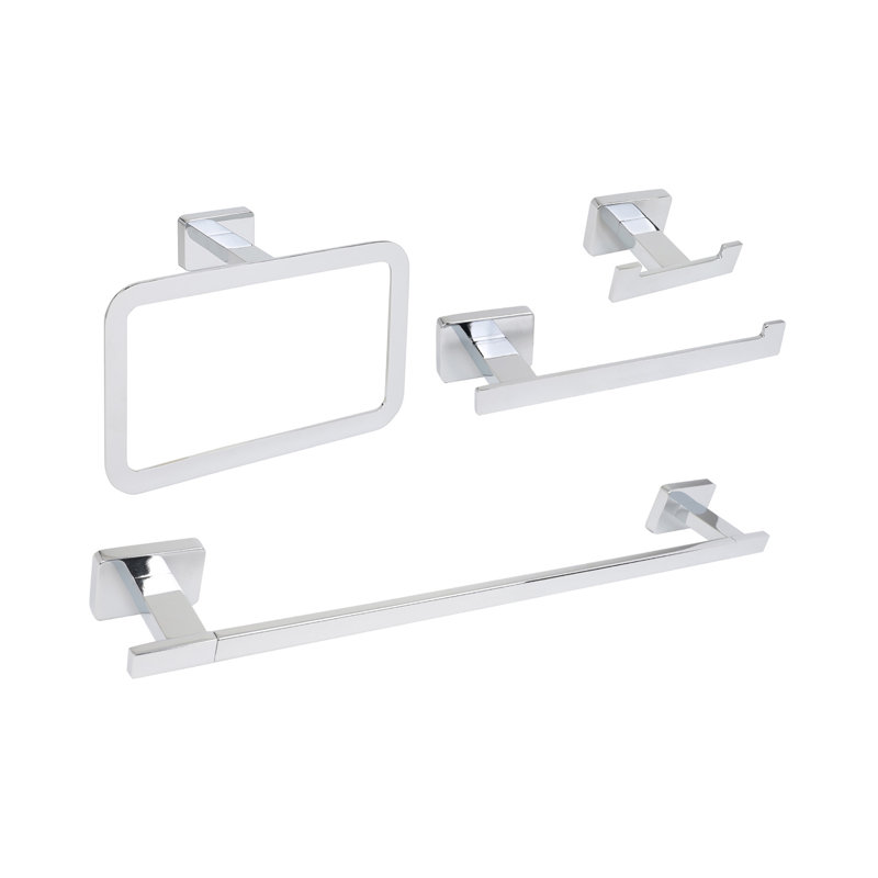4 - Piece Bathroom Hardware Set, Chrome