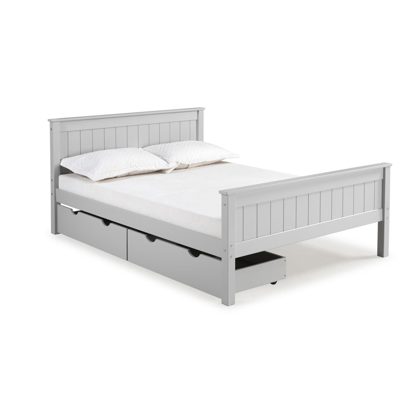 Lit plateforme en bois Beckett Harmony, Gris tourterelle, Double